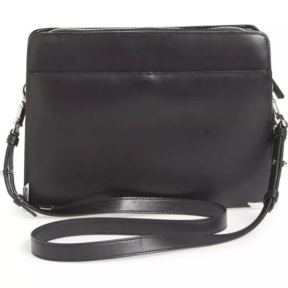 MACKAGE-LAINE-Medium-Smooth Black Leather Arrow Bag-Sold Out Everywhere-NWT - Picture 4 of 10